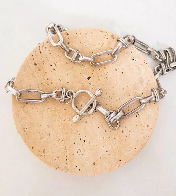 Minimalist Chunky Silver Chain Necklace