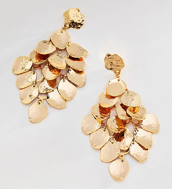 Anthropologie Textured Droplet Statement Earrings
