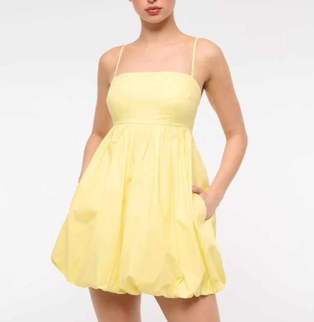 Abercrombie & Fitch Women's Babydoll Bubble Hem Mini Dress