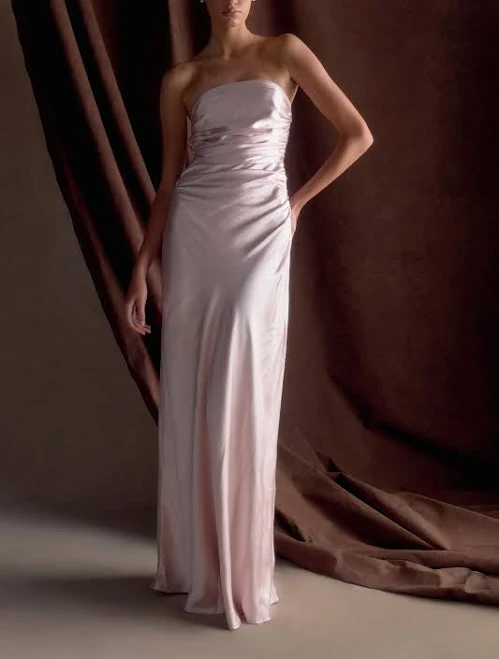 Meshki Cedar Strapless Satin Maxi Dress