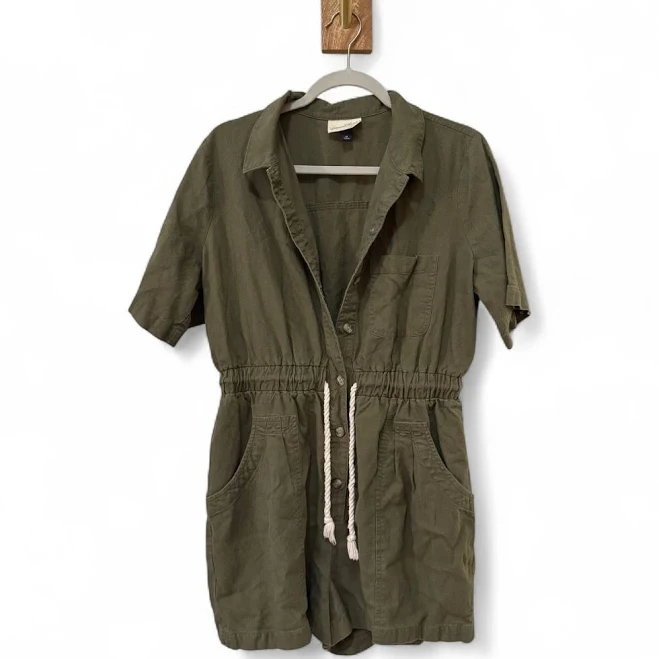 Target Women’s Utility Romper – Olive Green Short Sleeve One-piece