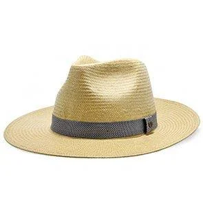 Big Catch Natural Paper Braid Straw Fedora Hat with Band