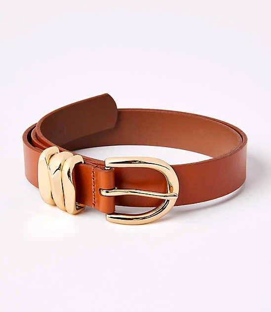 Loft Women's Leather Belt with Molded Buckle