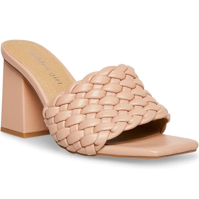 Madden Girl Golden-w Braided Block-heel Mu Blush 6m