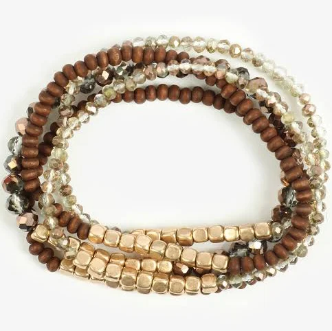 maurices Women's Wooden Beaded Stretch Bracelet Set