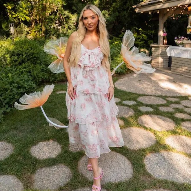 Floral Tiered Midi Dress