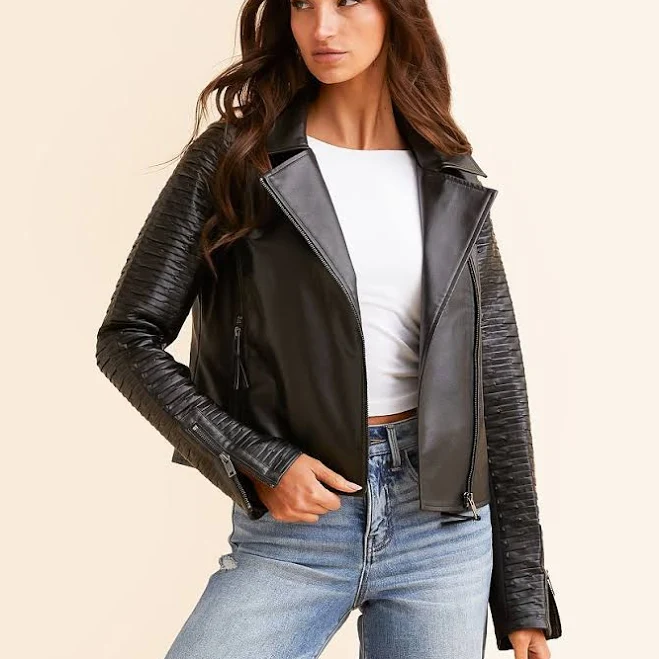 Open SZN Women's Cropped Moto Jacket