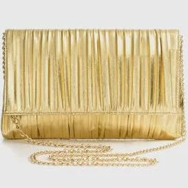 BABEYOND Metallic Pleated Clutch Purse