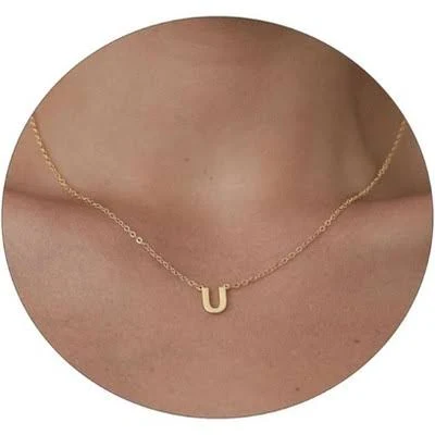 Women Delicate Heart Pendant Necklace 14K Gold Plated Dainty Chain