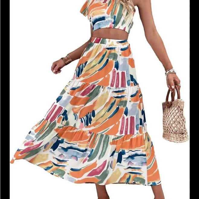 Caitfryer's Colorful Abstract Print 2 Piece Set