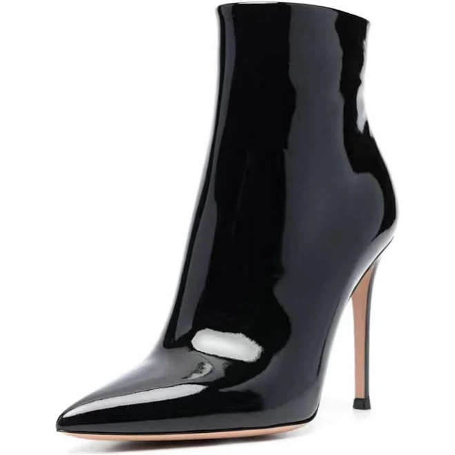 Women's Patent Leather Stiletto Ankle Boots