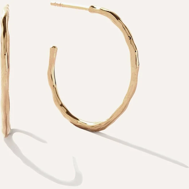 Quince Women's Hammered Gold Vermeil Hoops