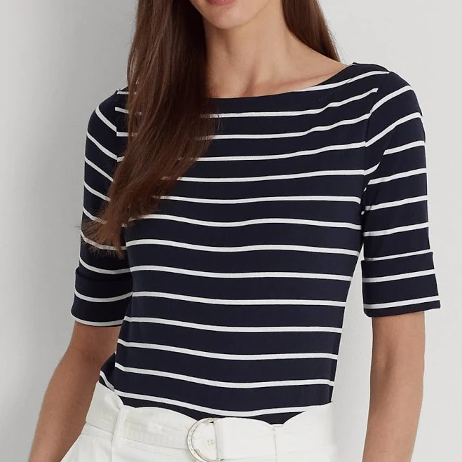 Ralph Lauren Women's Striped Boatneck Top