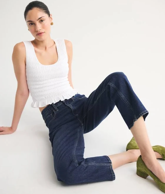 Abercrombie & Fitch Women's High Rise 90s Cropped Jean