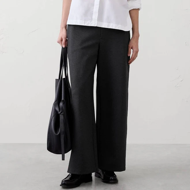 Women's High-Rise Wide-Leg Ponte Pants