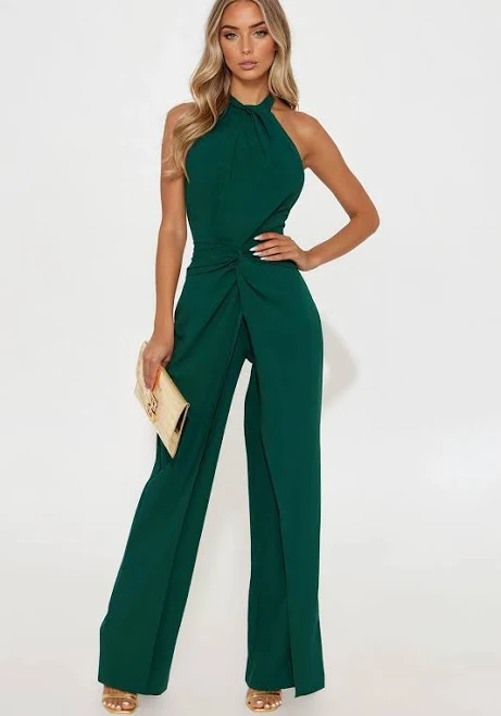 Fashion Nova Mirella Halter Wide Leg Jumpsuit