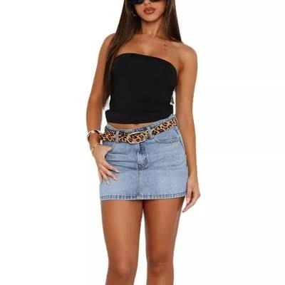 Women's Stretchy High Waist Denim Mini Skirt