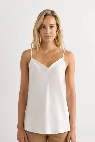 Intimissimi Silk Satin V-Neckline Top