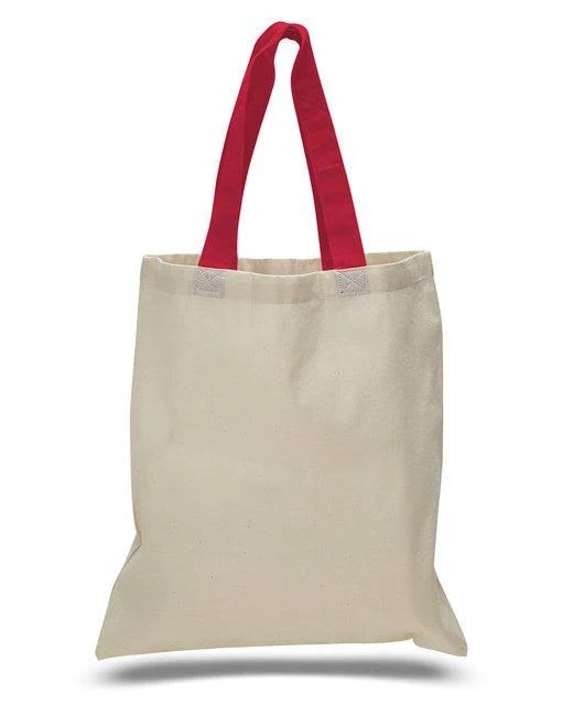Contrasting Handles Cotton Canvas Tote Bags
