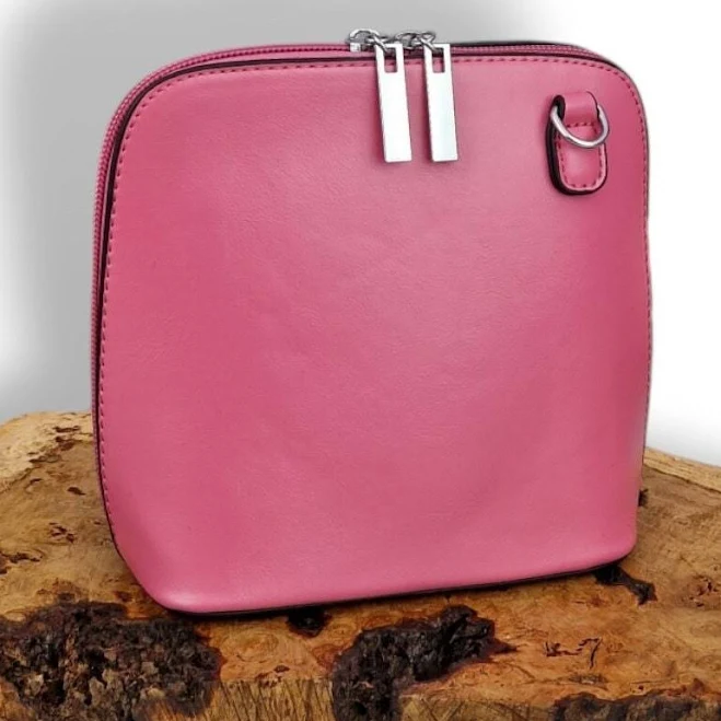 Faux Leather Crossbody Bag with Adjustable Strap