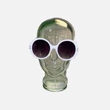 XL Chunky White Oversized Bubble Round Sunglasses New with Tags