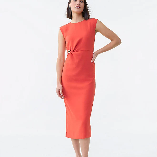 Ann Taylor Women's Crew Neck Twist Sheath Dress