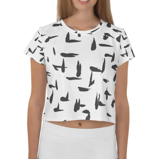 Inky Abstract Print Crop Tee