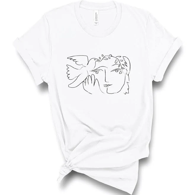 Picasso Dove and Woman Line Drawing T-Shirt
