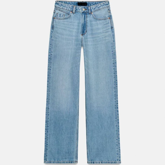 Zara Z1975 High Waist Straight Long Length Jeans