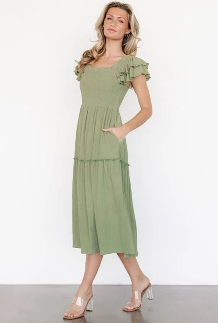 Baltic Born Womens Jacie Smocked Midi Dress β