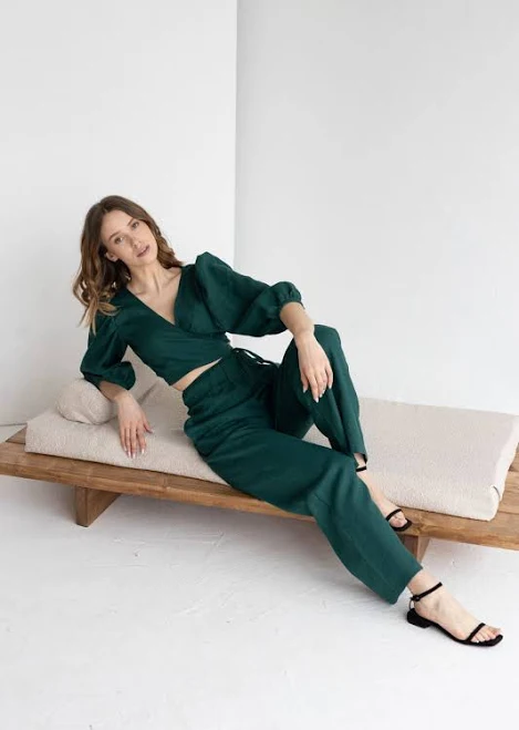 Two-Piece Linen Evening Set