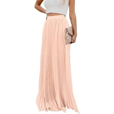 LEVEN Sixteen Women's Flowy Chiffon Maxi Skirt