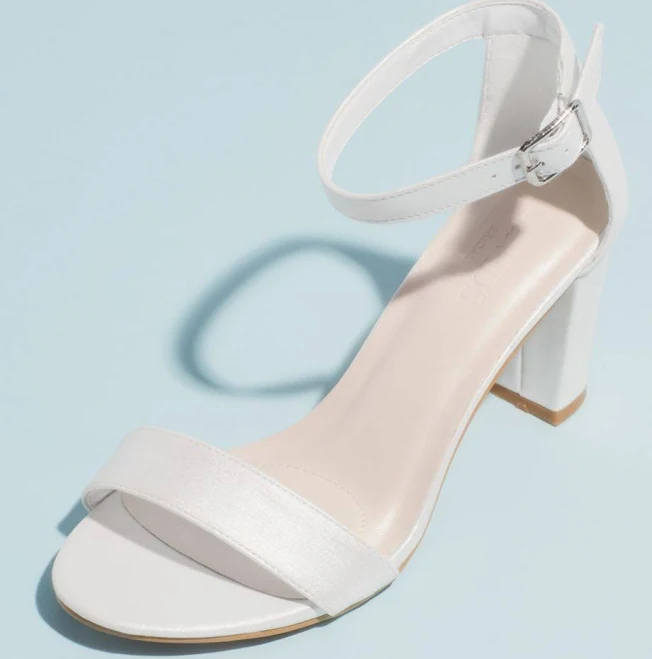 David's Bridal Block Heel Ankle Strap Sandal