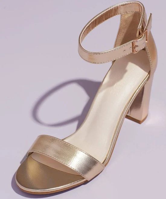 David's Bridal Block Heel Ankle Strap Sandal