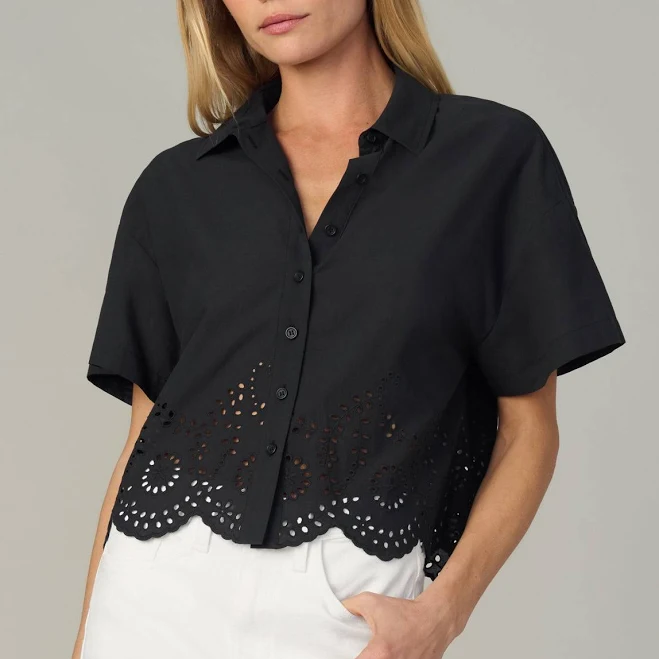 Joe's Women's Eyelet Short-Sleeve Shirt