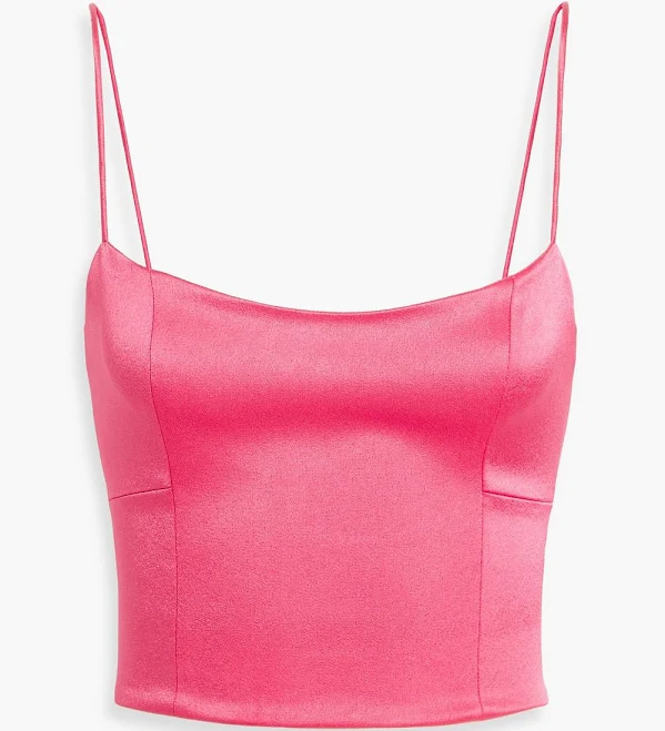 Alice + Olivia Saylor cropped satin camisole - Women - Fuchsia Tops - US 8