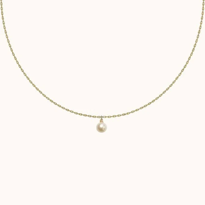 Dainty Petite Natural Pearl Pendant Necklace