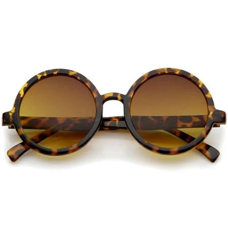 Sunglass LA Classic Retro Horn Rimmed Round Sunglasses