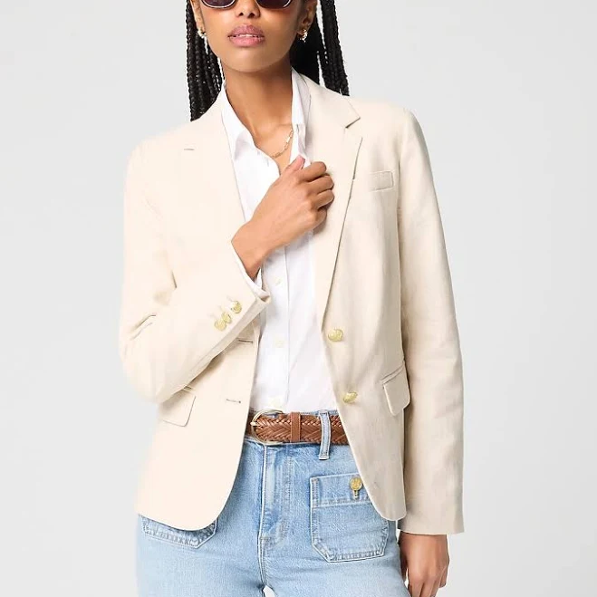 J.Crew Women's Linen-Blend Schoolboy Blazer