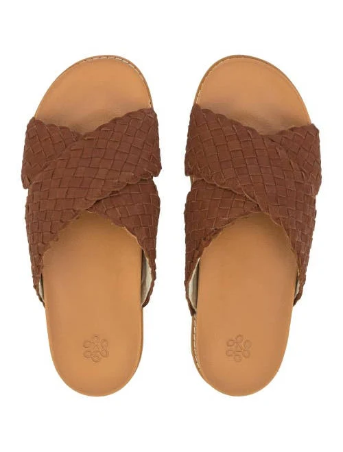 The Sak Penelope Woven Leather Slide Sandals