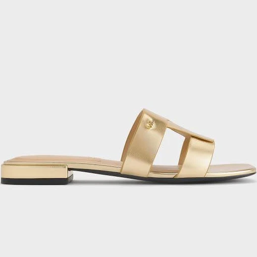 Charles & Keith Petina Leather Slide Sandals