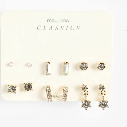 maurices Women's Delicate Gold Stud Earring Set (6 Pack)