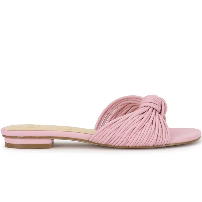 Dydra Knotted Flat Sandal in Pink Sugar - 10