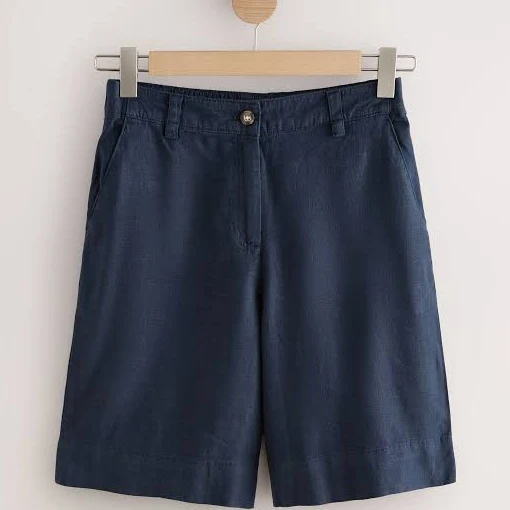Next Women's Linen Blend Bermuda Shorts