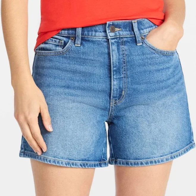 Time and Tru Women's High-Rise 5" Denim Shorts