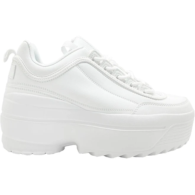 LILY 5005 Dream Cypher White Platform Sneakers
