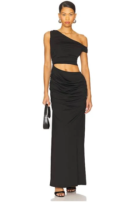 SNDYS Rikke Jersey Maxi Dress in Black - size XL