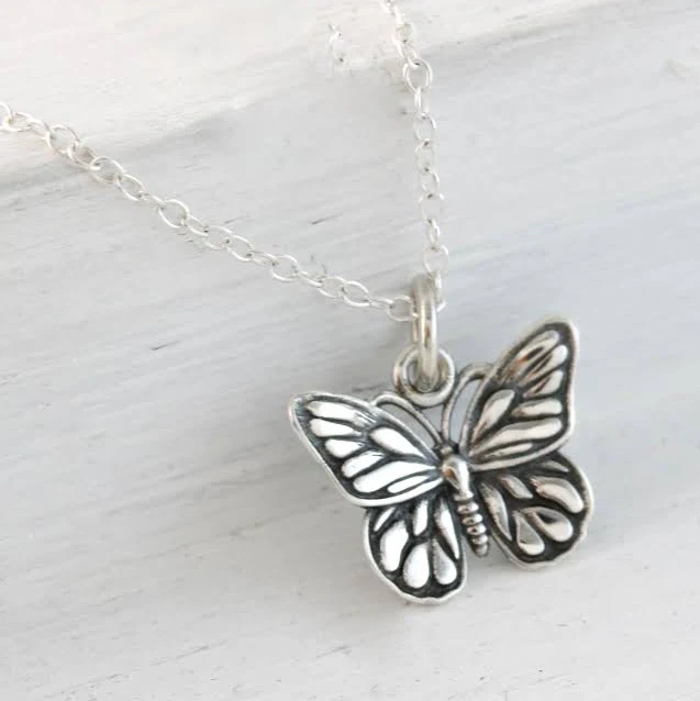Sterling Silver Butterfly Pendant Necklace