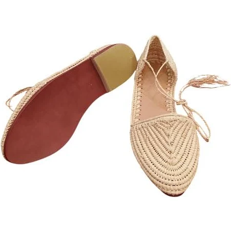 Handmade Moroccan Raffia Ankle-Tie Sandals