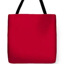 Pantone 186 Fire Engine Red Color on Worn Canvas Tote Bag